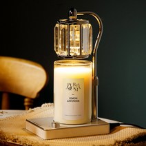 캔들백화점 롱스퀘어 크리스탈 ELSA 캔들워머+소이캔들 대용량 1000ml 대왕캔들 세트, ELSA 실버화이트+레몬라벤더