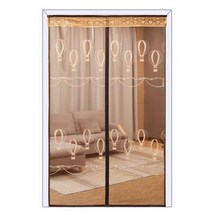 SKANDSALO 출입구 붙이는 모기장 방충망 방 문 창문 자석 자동 방충 커튼 문발 바란스 부착, 150x220+커피테+열기구자수