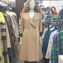 베네통 [베네통]데님 배색 A라인 롱 트렌치코트 BACTA2211