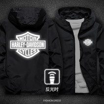 Harley Davidson 할리 데이비슨 야마하 재킷 가와사키 오토바이 후드 코트 오토바이 면 코트 반사 재킷, 재킷M165 50kg, 할리 블랙 반사