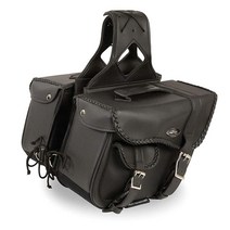 Milwaukee Leather SH66501ZB 블랙 미디엄 브레이드 지퍼 오프 PVC 스로우 오버 새들백 보너스 포켓 포함 656674