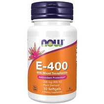 나우푸드(now foods) NOW 보충제 비타민 E400 IU 혼합 토코페롤 항산화 보호* 소프트젤 50개, 50 Count (Pack of 1)