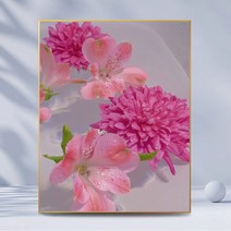 모란 꽃 | 디지털 유화 DIY 손으로 그린 수선화 백합 검 난초로 채워진 유화 작은 신선한 장식 그림, YX582, 30*40 (내부 프레임)