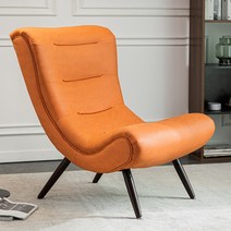 윙체어 소파 네일샵 편한 쇼파 싱글 암체어 인테리어, 주황색 싱글