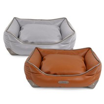 주랜드 벨라 프리미어 레더베드 커버분리 색상2종 애견방석, 라이트그레이