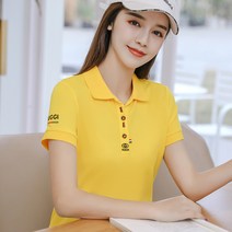 DFMEI 옐로우 아이스 차이나 티셔츠 여 반팔 연여름 루즈핏 얇은 상의