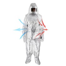 방화성슈트안전복 방화안전복 소방방화복 500 도 내화 작업복 복합 알루미늄 호일 소방관 슈트, 한개옵션0