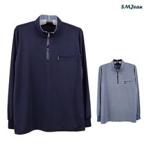 에스엠진 [에스엠진]잔피엘 차이나 카라 티셔츠 중년남성 긴팔 봄 가을 SMJ1220