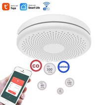 일산화탄소 경보기 tuya alert wifi smoke alarm fire protection 조합 듀얼 센서 co 감지기 배터리 작동 홈 보안, 5pcs 와이파이 없음