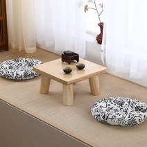 교자상 밥상 제수 제상 좌식테이블 접이식밥상 1인식탁 좌식책상 다과상 커피상 작은 미니 자취필수템 자취템 원목좌식테이블 손님상 집들이상 일본식 굽는 오동나무 베이 창 간단한, 작은정사각형통나무색 363621+2쿠션