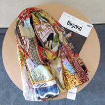 스페인어 desigual 패션 여성 브랜드 스카프 목도리 인쇄 낙서 꽃 턱받이 양산 따뜻한 이중 목적
