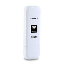 KuWFi 4G LTE USB 와이파이 모뎀 모바일 인터넷 장치 SIM 카드 슬롯 포함 고속 휴대용 여행 핫스팟 미니 라우터 미국CAMX용
