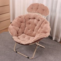 문체어 안락의자 휴식 풀문 체어 조개 수유소파 벨벳 발코니 일인용 달 에그 거실 쇼파, 디럭스 슬립 소파【카키】
