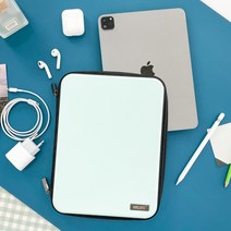 모던 아이패드 프로 에어 4세대 8세대 하드 파우치 태블릿 갤럭시탭 10인치 11인치 12인치 캐리어, 12.9인치_민트그린