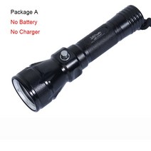 김병만 해루질 수중랜턴 대륙의실수 d2 led 수중 스쿠버 램프 다이빙 손전등 ipx8 토치 다이빙 장비 100m 방수 18650 라이트 슈트 수영 랜턴 237, 패키지, 01 Package A