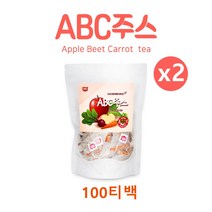 비엠에스 국내산 abc쥬스 100티백 abc주스차 abc분말 가루 파우더 에이비씨쥬스 사과 당근 비트 몸신 내장지방 클렌즈 효능 효과, 2개