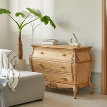 유캐슬 가이아 엔틱 원목 3단 서랍장 B, 단품