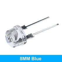 100PCS F8 8mm 0.5W 3.03.2V 밀 짚 모자 LED 흰색 슈퍼 밝은 램프 광각 투명 Strawhat, 03 Blue