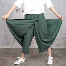 투버튼 양포켓 앞뒤랩 치마바지