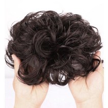곰지뷰티 인모 웨이브 정수리 볼륨 똑딱이 부분가발, 레드다크브라운
