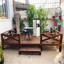 원목 벤치 평상 단상 정자 테라스 정원, 정사각테이블길이90x너비90x높이20cm