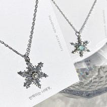 구루미 [핸드메이드] 눈꽃송이 아쿠아 진주 목걸이 - 크리스마스 선물 추천