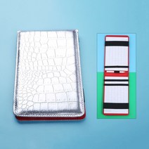 스크린골프메모리폼 1P 가죽 골프 스코어 카드 홀더 훈련 노트북 성능 점수 ookkeeper ∓ 2ps 연필, 02 Silver