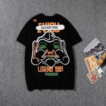 커플반팔티 30대 40대 커플 티셔츠 시밀러 룩 2022 여름 증명 하라주쿠 패션 남자 반팔 빅 M 프린트 화이트 옴므 커플의 루즈 탑 트렌디 롤