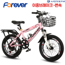 20인치자전거 MTB 입문용 자전거 출퇴근 펫바이크 추천 가벼운 튼튼한, 22인치 이중브레이크 변속, 핑크