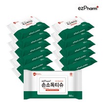 [아이수] 이지팜 손소독티슈 50매 12팩-학교티슈, 12팩