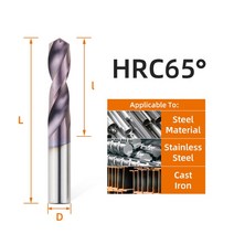 HRC65 ° 단단한 금속 텅스텐 탄화물 강철 드릴용 날 기계 합금 드릴링 공구 가공 0.5-20.0mm, 01 HRC65_168 18.0mm