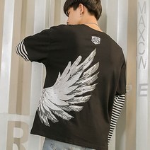가바바 남성 라운드 긴팔티셔츠 커플이 입으면 날개 한쌍 G16053