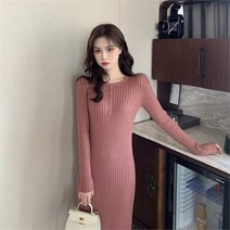 스피드 스피드 롱 슬림 쭈리 롱 니트 스커트 무릎 원피스 (6752126)