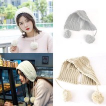몽실방울 꽈배기 귀마개 방한 보온 한파 털실 꽈배기 니트 여자친구 선물