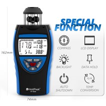 타코미터 휴대용 윈드 컵 풍속계 온도 측정 백라이트 LCD 디스플레이 HP8806 25 1