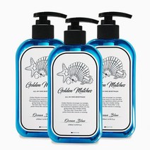 골든매치스 맨즈 올인원 샴푸 앤 바디워시 아쿠아향 500ML, 3개