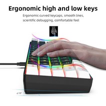 한손 키보드 키패드 배그 RGB 백라이트 키패드 초소형 미니 게이밍 복합 V700WB 유선 61 멀티 컬러, 한개옵션2, 한개옵션0, 한개옵션1
