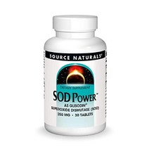 Source Naturals SOD Power 250mg 수퍼옥사이드 디스뮤타아제 As 글리소딘 뉴트리코스메틱 보충제 - 60 태블릿, 30개 (1팩)