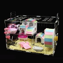 퍼니퍼플 햄스터 케이지 하우스 투명 단층 디깅용 햄스터 집 하우스타워 주택, 6. 단층 특대형