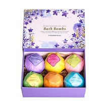 PURE NATURE LUX SPA 목욕 폭탄 선물 세트 - 천연 사해 소금 코코아와 시어 에센셜 오일이 함유된 최고의 울트라 버블 피지 6 x 4.1온스 그녀/그 아내 여자 친구