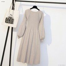 여성 가을 겨울 하프 니트 니트 레깅스 원피스 3E420