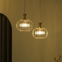 헤리 2등 펜던트 크리스탈 조명 감성 식탁등 식탁조명, LED콘램프 삼색변환 2개