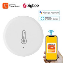 스마트 온도 제어 시스템 tuya zigbee 습도 센서 실내 습도계 계 감지기 smart life remote control with alexa google home, 둥근