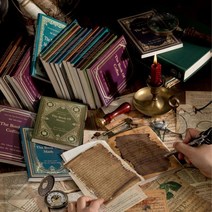 DIY 다꾸 뜯어쓰는 빈티지 메모지 영문 레터링 앤틱 미니북 책 메모, 제빵의 책