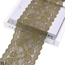인도원단 아프리카 레이스 패브릭 자수 흰색 트림 15cm 리본 의류 탄성 DIY 공예 바느질 용품 12 야드, 11 B11 army green_01 1yard
