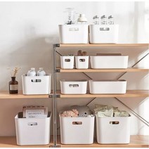 일라오 플라스틱 정리 수납함 리빙박스 바스켓, L 4개