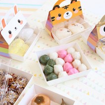 민화 한과/약과/송편포장/떡상자 만들기 6종 DIY, 민화 송편포장 떡상자 - 곰