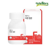 유산균에서 추출한 자연 유래 주원료 [웰러스] 바른 철분 740mg, 1개, 90정