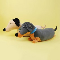 토이웍스 닥스훈트 강아지 애착 인형 85cm, 다크그레이
