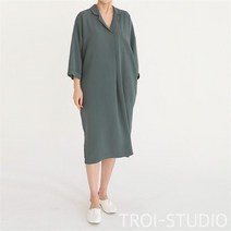 여자 루즈핏 셔츠핏 8부소매 단정한 롱원피스